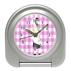 Cute Anime Girl Travel Alarm Clocks by Brittlevirginclothing