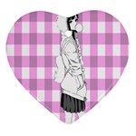 Cute Anime Girl Heart Ornament (2 Sides) Front