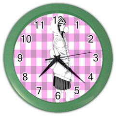 Cute Anime Girl Color Wall Clocks by Brittlevirginclothing