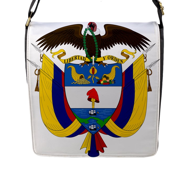 Coat of Arms of Colombia Flap Messenger Bag (L) 