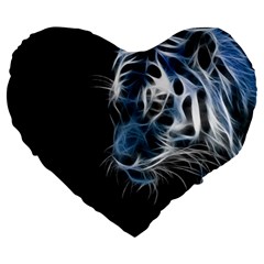 Ghost Tiger Large 19  Premium Flano Heart Shape Cushions by Brittlevirginclothing