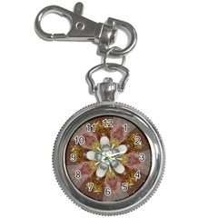 Elegant Antique Pink Kaleidoscope Flower Gold Chic Stylish Classic Design Key Chain Watches by yoursparklingshop