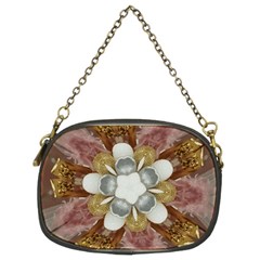 Elegant Antique Pink Kaleidoscope Flower Gold Chic Stylish Classic Design Chain Purses (two Sides)  by yoursparklingshop