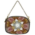 Elegant Antique Pink Kaleidoscope Flower Gold Chic Stylish Classic Design Chain Purses (Two Sides)  Back