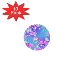 Colorful Pastel Flowers  1  Mini Buttons (10 Pack)  by Brittlevirginclothing