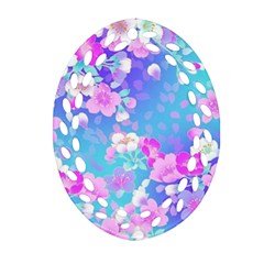 Colorful Pastel Flowers  Ornament (oval Filigree)  by Brittlevirginclothing