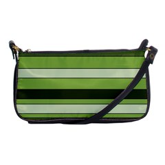 Greenery Stripes Pattern Horizontal Stripe Shades Of Spring Green Shoulder Clutch Bags