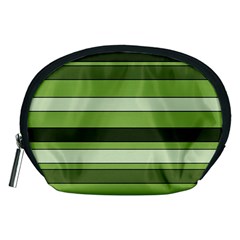 Greenery Stripes Pattern Horizontal Stripe Shades Of Spring Green Accessory Pouches (medium) 