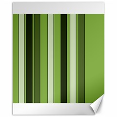 Greenery Stripes Pattern 8000 Vertical Stripe Shades Of Spring Green Color Canvas 11  X 14   by yoursparklingshop