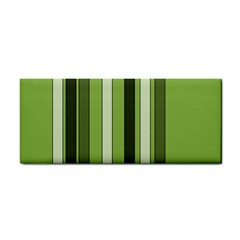 Greenery Stripes Pattern 8000 Vertical Stripe Shades Of Spring Green Color Cosmetic Storage Cases by yoursparklingshop