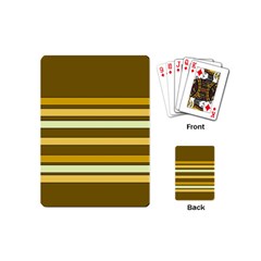 Elegant Shades Of Primrose Yellow Brown Orange Stripes Pattern Playing Cards (mini) 