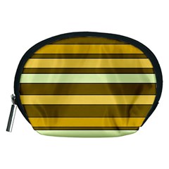 Elegant Shades Of Primrose Yellow Brown Orange Stripes Pattern Accessory Pouches (medium)  by yoursparklingshop