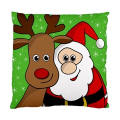 Rudolph And Santa Selfie Standard Cushion Case (two Sides)