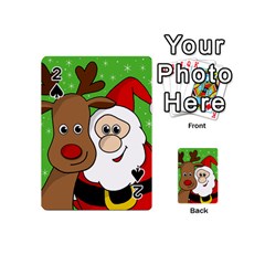 Rudolph And Santa Selfie Playing Cards 54 (mini)  by Valentinaart