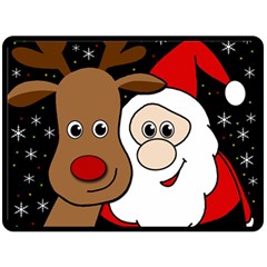 Xmas Selfie Double Sided Fleece Blanket (large)  by Valentinaart