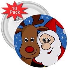 Christmas selfie 3  Buttons (10 pack) 