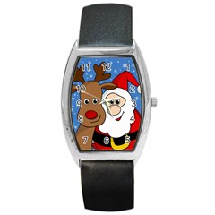 Christmas Selfie Barrel Style Metal Watch