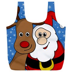 Christmas Selfie Full Print Recycle Bags (l)  by Valentinaart