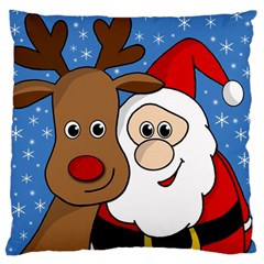 Christmas selfie Large Flano Cushion Case (Two Sides)