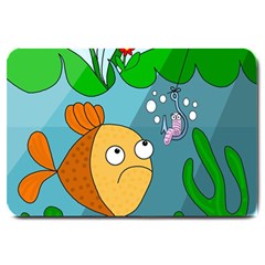 Fish and worm Large Doormat 