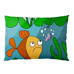 Fish and worm Pillow Case