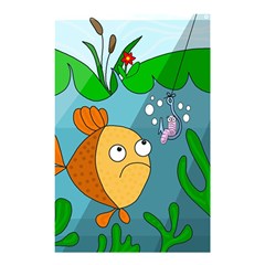 Fish and worm Shower Curtain 48  x 72  (Small) 