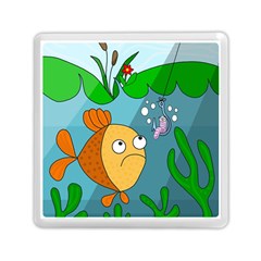 Fish and worm Memory Card Reader (Square) 