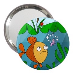 Fish and worm 3  Handbag Mirrors