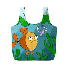 Fish and worm Full Print Recycle Bags (M) 