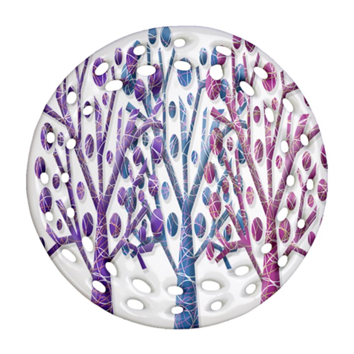 Magical pastel trees Ornament (Round Filigree) 