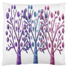 Magical Pastel Trees Large Flano Cushion Case (one Side) by Valentinaart