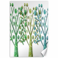 Magical Green Trees Canvas 12  X 18   by Valentinaart