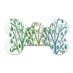 Magical Green Trees Dog Tag Bone (two Sides)