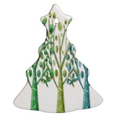 Magical Green Trees Christmas Tree Ornament (2 Sides) by Valentinaart