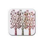 Magical autumn trees Rubber Coaster (Square)  Front