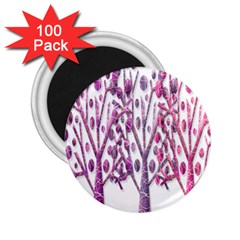 Magical Pink Trees 2 25  Magnets (100 Pack)  by Valentinaart