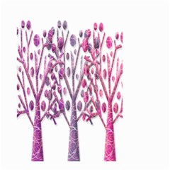 Magical Pink Trees Small Garden Flag (two Sides) by Valentinaart