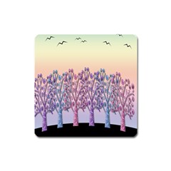 Magical Hill Square Magnet by Valentinaart