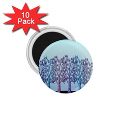 Blue Magical Hill 1 75  Magnets (10 Pack)  by Valentinaart