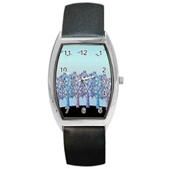 Blue Magical Hill Barrel Style Metal Watch