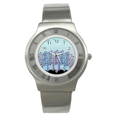 Blue Magical Hill Stainless Steel Watch by Valentinaart