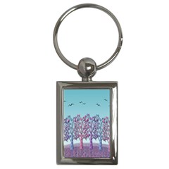 Blue Magical Landscape Key Chains (rectangle)  by Valentinaart