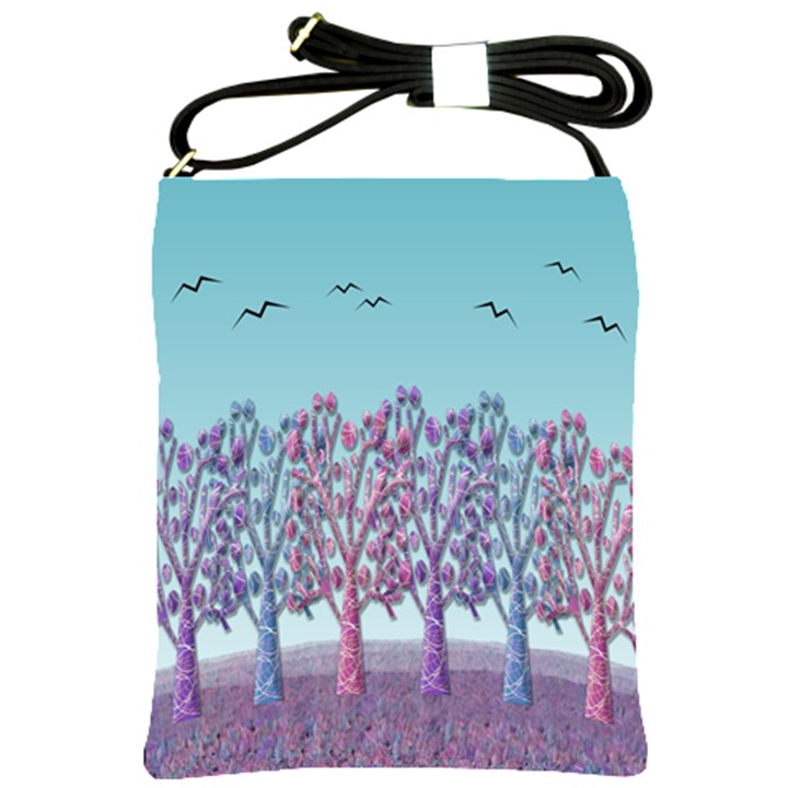 Blue magical landscape Shoulder Sling Bags