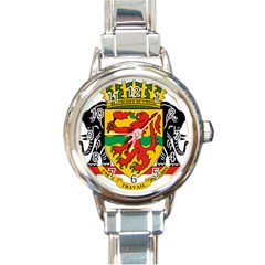Coat Of Arms Of The Republic Of The Congo Round Italian Charm Watch by abbeyz71