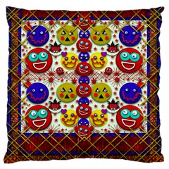 Smile And The Whole World Smiles  On Large Cushion Case (two Sides) by pepitasart