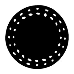 Simple Black Round Filigree Ornament (2side) by Valentinaart