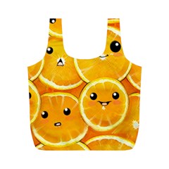 Cute Orange  Full Print Recycle Bags (m)  by Brittlevirginclothing