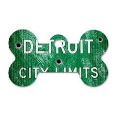 Detroit City Limits Dog Tag Bone (two Sides)