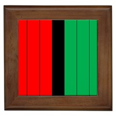 Kwanzaa Colors African American Red Black Green  Framed Tiles by yoursparklingshop