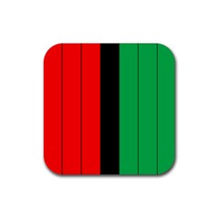 Kwanzaa Colors African American Red Black Green  Rubber Coaster (square)  by yoursparklingshop